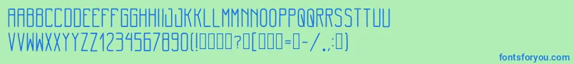 フォントMinimalThin Regular – 青い文字は緑の背景です。