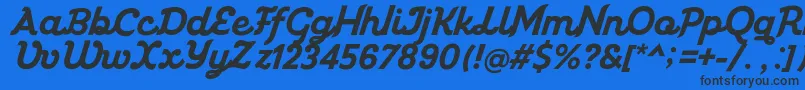 Miniolla-fontti – mustat fontit sinisellä taustalla