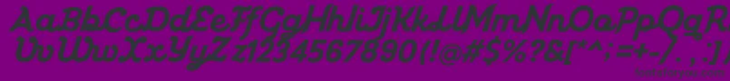 Miniolla-Schriftart – Schwarze Schriften auf violettem Hintergrund