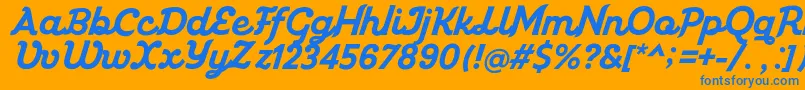 Miniolla Font – Blue Fonts on Orange Background