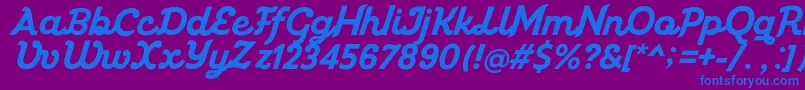 Miniolla Font – Blue Fonts on Purple Background