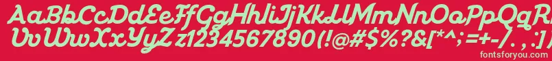 Miniolla Font – Green Fonts on Red Background