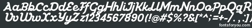 Miniolla-fontti – valkoiset fontit mustalla taustalla