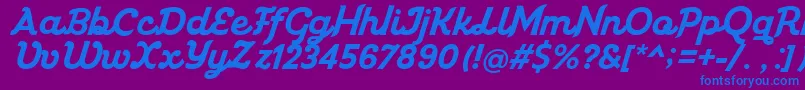 Miniolla Font – Blue Fonts on Purple Background