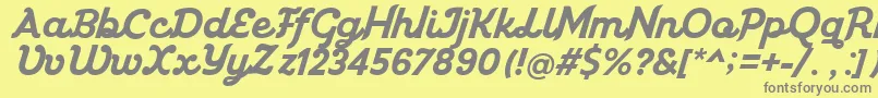 Miniolla Font – Gray Fonts on Yellow Background