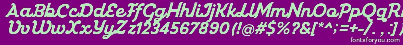 Miniolla Font – Green Fonts on Purple Background