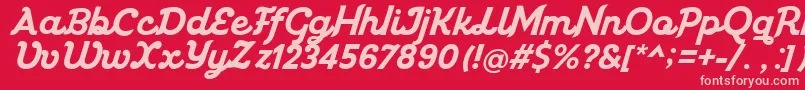 Miniolla Font – Pink Fonts on Red Background