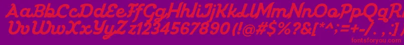 Miniolla Font – Red Fonts on Purple Background