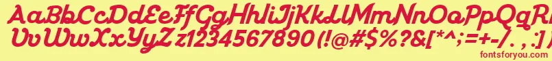 Miniolla Font – Red Fonts on Yellow Background