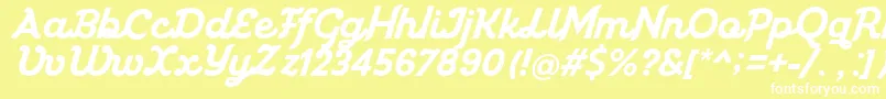 Miniolla Font – White Fonts on Yellow Background