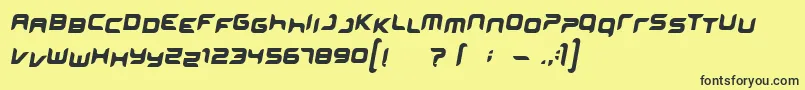 MINISKIP-fontti – mustat fontit keltaisella taustalla