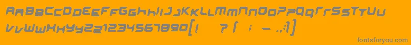 MINISKIP-fontti – harmaat kirjasimet oranssilla taustalla