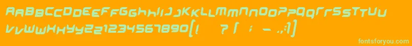 MINISKIP Font – Green Fonts on Orange Background