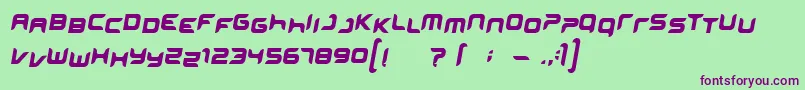 MINISKIP-Schriftart – Violette Schriften auf grünem Hintergrund