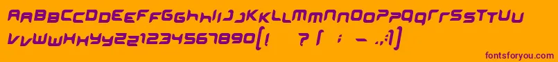 Police MINISKIP – polices violettes sur fond orange