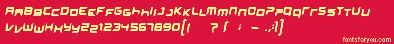 MINISKIP Font – Yellow Fonts on Red Background