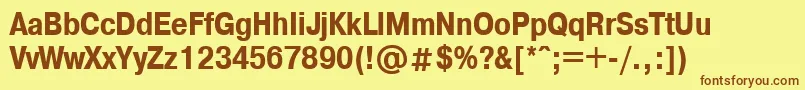 A1011helvetikaCondensedBold Font – Brown Fonts on Yellow Background