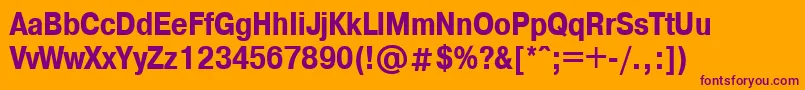 A1011helvetikaCondensedBold Font – Purple Fonts on Orange Background