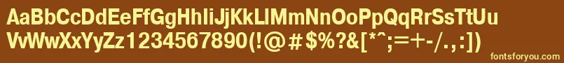 A1011helvetikaCondensedBold Font – Yellow Fonts on Brown Background