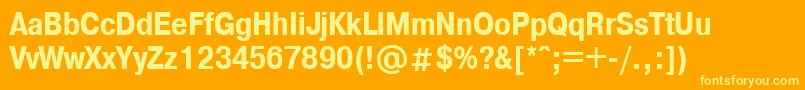 A1011helvetikaCondensedBold Font – Yellow Fonts on Orange Background