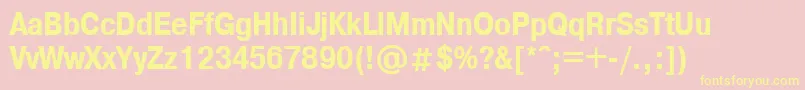 A1011helvetikaCondensedBold Font – Yellow Fonts on Pink Background