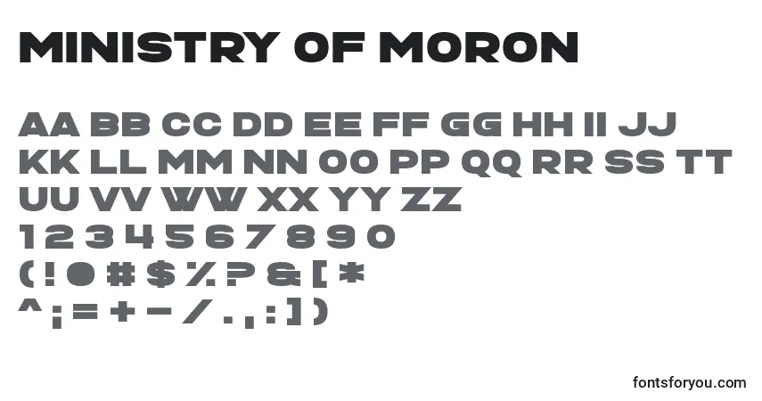 Ministry of Moron Font – alphabet, numbers, special characters