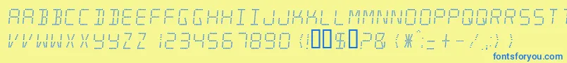 minisystem Font – Blue Fonts on Yellow Background