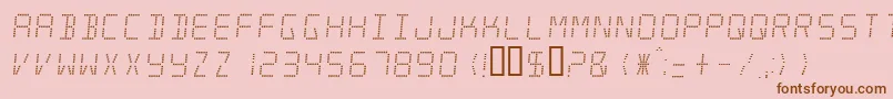 Шрифт minisystem – коричневые шрифты на розовом фоне
