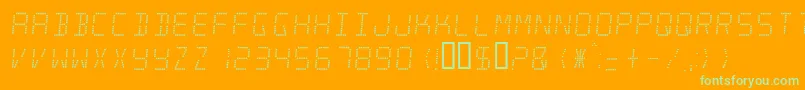 minisystem Font – Green Fonts on Orange Background