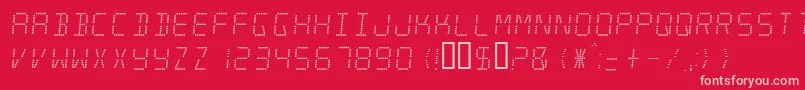 フォントminisystem – 赤い背景にピンクのフォント