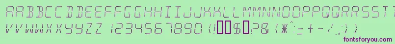 Шрифт minisystem – фиолетовые шрифты на зелёном фоне