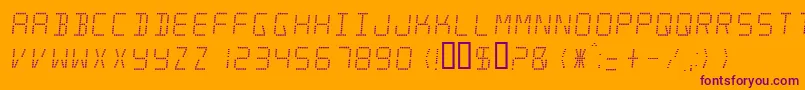 minisystem Font – Purple Fonts on Orange Background