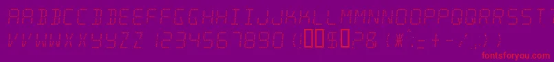 minisystem Font – Red Fonts on Purple Background