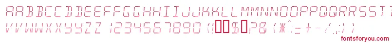 minisystem-Schriftart – Rote Schriften auf weißem Hintergrund