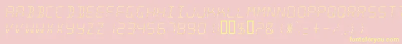 minisystem Font – Yellow Fonts on Pink Background