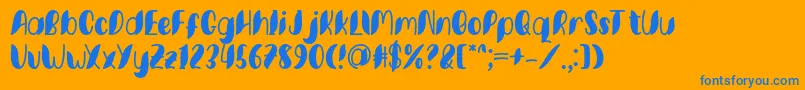 Minkem font by 7NTypes D Font – Blue Fonts on Orange Background