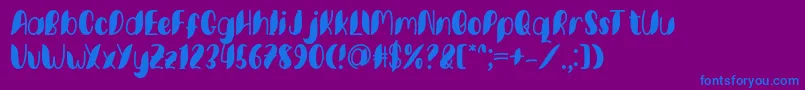 フォントMinkem font by 7NTypes D – 紫色の背景に青い文字