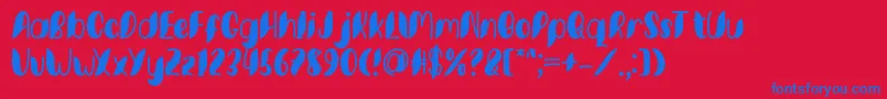 Minkem font by 7NTypes D Font – Blue Fonts on Red Background