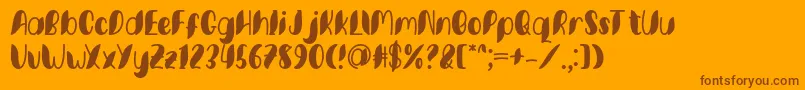 Fonte Minkem font by 7NTypes D – fontes marrons em um fundo laranja