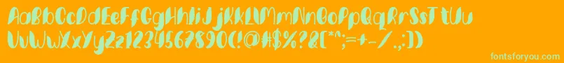 Minkem font by 7NTypes D Font – Green Fonts on Orange Background