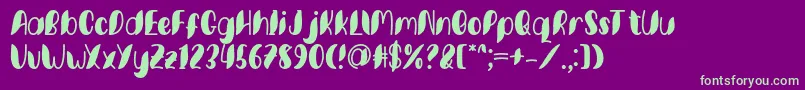 Шрифт Minkem font by 7NTypes D – зелёные шрифты на фиолетовом фоне