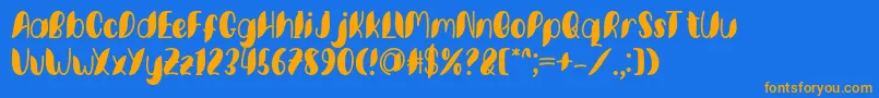 Minkem font by 7NTypes D-fontti – oranssit fontit sinisellä taustalla