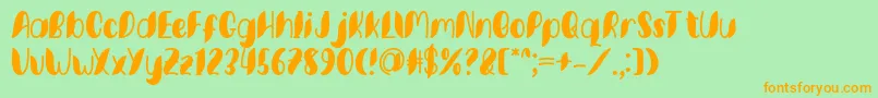 Minkem font by 7NTypes D Font – Orange Fonts on Green Background