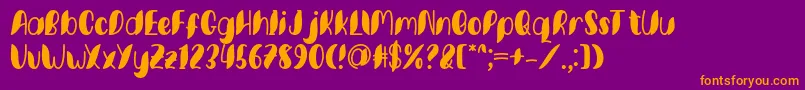 Minkem font by 7NTypes D Font – Orange Fonts on Purple Background