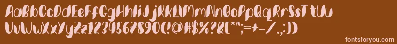 フォントMinkem font by 7NTypes D – 茶色の背景にピンクのフォント