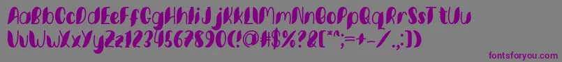 フォントMinkem font by 7NTypes D – 紫色のフォント、灰色の背景