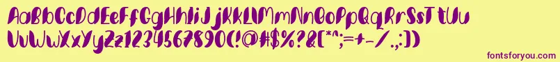 Fonte Minkem font by 7NTypes D – fontes roxas em um fundo amarelo