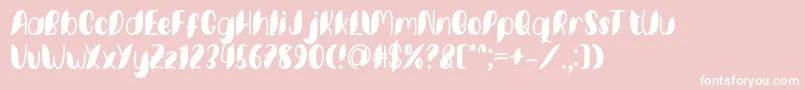 Minkem font by 7NTypes D-Schriftart – Weiße Schriften auf rosa Hintergrund