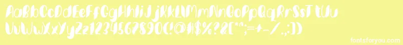 Fonte Minkem font by 7NTypes D – fontes brancas em um fundo amarelo