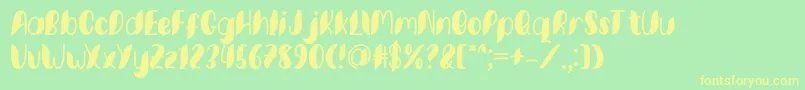 Minkem font by 7NTypes D Font – Yellow Fonts on Green Background